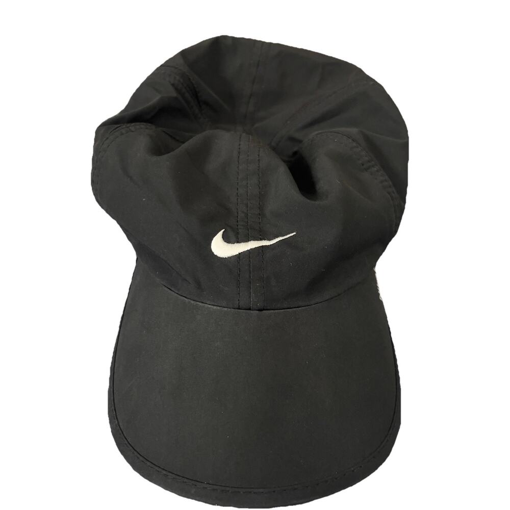 Vintage Nike Fit Tailwind Running Hat Cap Black Men's One Size Strap Back VTG